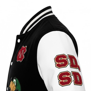 Chaqueta Varsity de Chenilla Bordada Personalizada de la Mejor Calidad para Hombre con Opción de Logotipo Frontal, Diseño Invernal Ecológico - Product Image 4