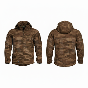 Whole Sale Custom Waterproof Lightweight Hooded Jacket Windproof Outdoor Casual Jacket Long Sleeve Zip Up Closure <b>Coat</b> for Men - Product Image 4