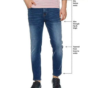 Jeans en denim pour hommes à la mode, longueur intégrale, matière respirante, style streetwear, jeans en denim délavé à l'acide - Product Image 6