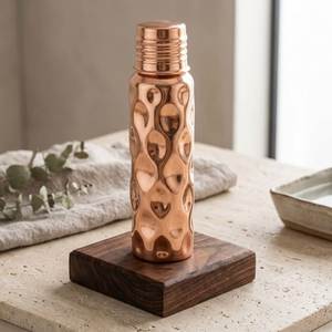 Bouteilles d'eau en cuivre réutilisables, vaisselle en métal avec couvercle à vis, étanches, compatibles lave-vaisselle, pour boire directement, voyage, randonnée, camping - Product Image 4