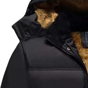 Chaqueta Acolchada con Capucha para Hombre, Cierre de Cremallera, Resistente al Viento, Abrigo Casual de Invierno, Exterior de Poliéster, Ribete de Piel Gruesa, Largo Regular - Product Image 6