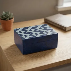 Handmade Wooden Jewelry <b>Box</b> with Geometric Inlay Pattern Elegant <b>Trinket</b> Organizer Decorative Storage Case for Bedroom HomeDecor - Product Image 2