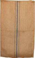 Sac en toile de jute satinée à prix abordable, emballage agricole biodégradable et écologique, taille personnalisée, imprimé sérigraphié, bandes vertes, avec poignée