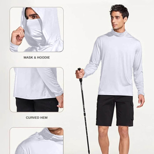 เสื้อฮู้ดดี้ตกปลาทรงหลวมสำหรับผู้ชาย ผลิตภัณฑ์คุณภาพสูง โพลีเอสเตอร์ผสมสแปนเด็กซ์ ราคาส่งถูก - Product Image 4