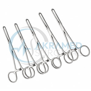 Lot de 5 pinces à tissus Allis 5x6 dents en acier inoxydable, pinces chirurgicales certifiées CE, réutilisables, kit de chirurgie générale - Product Image 3