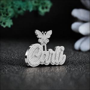Colgante Personalizado de Mariposa con Diamante Moissanite VVS, Estilo Hip Hop, Micro Pavé, Plata de Ley, Lujoso y Brillante para Mujer - Product Image 2