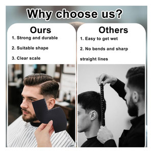 Tarjetas de Barbero para Diseño de Línea de Cabello, Guía Profesional Negra para Pulverizador, Herramienta Reutilizable con Medidas - Product Image 6