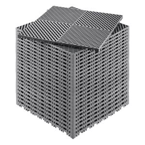Tappetini Modulari a Incastro 15,7 X 15,7 24 Pezzi Antiscivolo Grigio PP Tappeti Drenanti a Incastro Pavimentazione in Gomma - Product Image 1