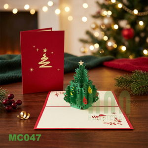 High Quality Custom Printed 3D Pop-Up 'Thank You' Christmas Tree Greeting <b>Cards</b> Perfect Souvenir Birthdays Love Hot Stamping UV - Product Image 6