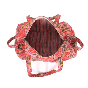 Bolsa de Lona de Algodón con Estampado Floral Hecha a Mano, Ligera, para Viajes, Gimnasio, Fin de Semana, con Correa de Hombro Ajustable - Product Image 3