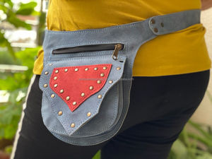 Cinturón de dinero de cuero hecho a mano real Cinturones de bolsillo de cintura de cuero con flecos Cinturones elegantes hechos a mano - Product Image 2