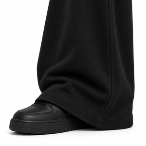 Pantalon de jogging noir pour femme, coupe large, taille élastique, décontracté, style streetwear, avec poches latérales - Product Image 5