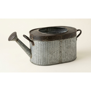 High-Quality Vintage Galvanized Metal Watering Can With Antique Copper Accents Durable Large Capacity Outdoor <b>Garden</b> Tool & Rust - Product Image 4