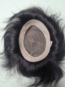 Tupé de Cabello Humano Remy Indio para Hombre, Monofilamento Fino, Ondulado Natural y Liso con Ondas de Agua, Parte Central, Uso Diario - Product Image 3