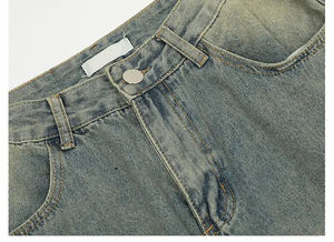 Jeans de Mezclilla para Hombre, Estilo Vintage, Lavados, Sólidos, de Pierna Recta, Holgados, para Primavera y Otoño, 100% Algodón, de Secado Rápido y Transpirables - Product Image 6