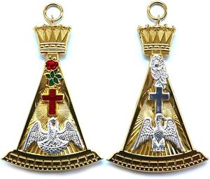 Joya de collar masónico del Rito Escocés de 18.º grado - [3'' de altura] Tipo de metal: Aleación Tipo de cierre: Langosta - Product Image 1