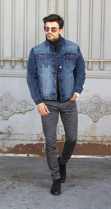 Wholesale High Quality Custom <b>Men</b> Denim <b>Jacket</b> Spring 100% Cotton <b>Long</b> Sleeve Single Button Breathable High Street Style - Product Image 6