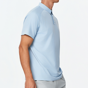 Men's Ocean Blue Short Sleeve <b>Golf</b> for Shirt with Shark Print and Custom Logo Quick-Drying Polyester Outdoor Sports Top - Product Image 1