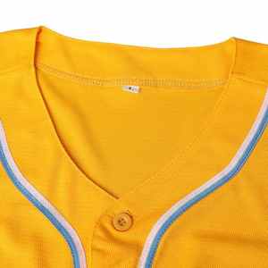 เสื้อกีฬาผ้าโพลีเอสเตอร์แบบไล่ระดับสีเสื้อเบสบอลระบายอากาศได้แบบมีกระดุมทำจากโพลีเอสเตอร์ - Product Image 5