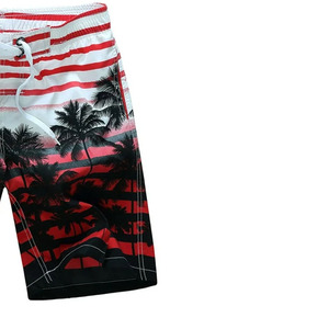 Shorts de bain pour hommes, imprimés, rayés, séchage rapide, écologiques, respirants, avec poches, cordon de serrage à la taille, style sportif - Product Image 3