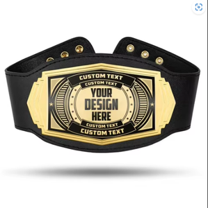Customizable MMA Boxing Championship <b>Belt</b> Black Gold PU Material Durable Unisex Martial Arts Training Equipment - Product Image 2