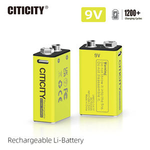 CITICITY USB Rechargeable 9V Lithium Ion Batteries-4500mWh 1000+ Charge Cycles USB-A to USB-C Cable for Home Appliances - Product Image 2