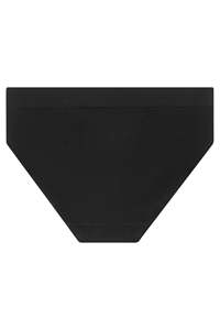 Braguitas sin Costuras de Cintura Media para Mujer, Color Negro Sólido, Algodón y Elastano, Tejido de Punto, Estilo Básico, Lavables a Máquina - Product Image 2