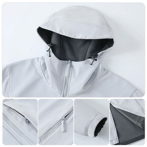 Chaqueta Softshell con Capucha para Hombre, Resistente al Viento e Impermeable, con Cierre Frontal y Logotipo, Abrigo Casual de Forro Polar para Otoño - Product Image 5