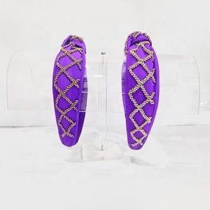 Diademas de Mardi Gras, diademas con cuentas de semillas bordadas a mano indias, accesorios para el cabello para mujer, diademas anudadas de Mardi Gras, diseños - Product Image 1