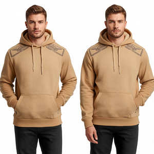 Sudadera con Capucha para Hombre, Diseño Contemporáneo con Bordado de Horizonte Desértico, Tela Premium de Alta Calidad y Estilo Relajado - Product Image 1