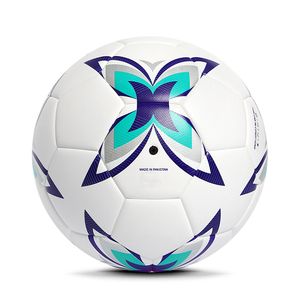 Ballon de football personnalisé avec logo, taille 5, en TPU, cuir PVC PU, cousu à la machine pour l'entraînement sportif - Product Image 1