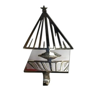 Soporte para calcetines de Navidad de metal plateado, resistente, para chimenea, gancho para colgar calcetines, para decoración del hogar en fiestas navideñas de invierno - Product Image 2