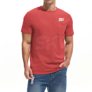 T-shirts unis à poche en coton, best-sellers, en promotion, style streetwear - Product Image 2