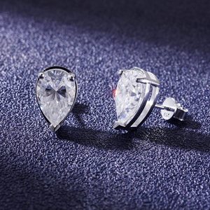 A beautiful pear cut <b>Studs</b> for women engagement wedding daily wear elegant look 925 sterling <b>silver</b> diamond tester passed prongs - Product Image 3