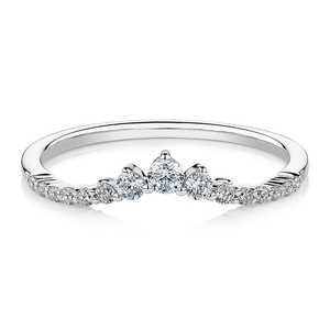 Anillo de Eternidad de Lujo con Corona de Diamantes Cultivados en Laboratorio, Chapado en Rodio sobre Oro Blanco de 14K, Corte Brillante Curvo, Minimalista y Apilable - Product Image 1