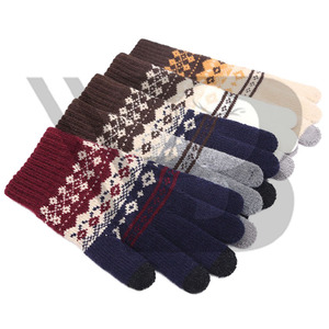 High Quality Luxury Brand Winter Cycling Ski Fingerless Gloves Wool Yarn Plush for Women - Product Image 1