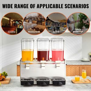 Dispenser di Bevande Commerciale in Acciaio Inox 304 da 680W, 20.4 Qt (18L), 3 Serbatoi, Macchina per Tè Freddo, 41-53.6 Pollici - Product Image 6