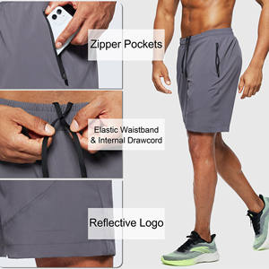 Shorts de sport pour homme 350 g/m² en coton respirant, style décontracté gaufré, brodés, coupe ample, écologiques - Product Image 5