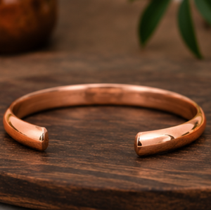 Pure Copper Plain High Polish Open Cuff Therapy Bracelet Handmade Pure Copper Luxury Fashion Jewelry - Product Image 4