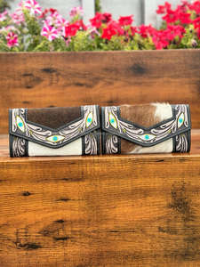 Nouveau cuir de vachette fabriqué à la main et cuir usiné à la main Western femmes portefeuilles élégant personnalisé en cuir véritable haute qualité Cowgirl portefeuille - Product Image 3