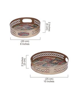 En gros, ensemble de plateaux et pots en corne Pichwai, faits main, au toucher réel, motif animalier indien, pour cadeau de remerciement - Product Image 3