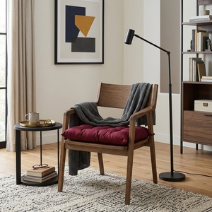 Coussins de chaise tuftés faits à la main avec liens, coussin carré pour chaise de salle à manger, décoration esthétique pour la maison, textiles de maison bordeaux, vente en gros - Product Image 5