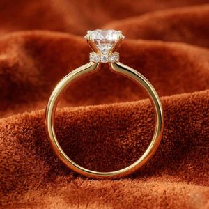 <b>Moissanite</b> <b>Oval</b> Solitaire <b>Ring</b> for Women Gold Plated Luxury <b>Engagement</b> Wedding Gift Party Anniversary Jewelry Elegant Daily Wear - Product Image 5