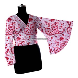 Haut en coton 100% pour femmes, modèle à nouer, best-seller, qualité supérieure, tendance. - Product Image 3