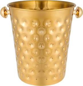 Cubo de hielo metálico clásico con asa resistente para enfriar vino, champán y bebidas, ideal para el hogar o bar. - Product Image 6