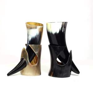 Authentic Viking Drinking Horn Natural Ox Horn Mead Beer Cup Medieval Warrior <b>Mug</b> - Product Image 3