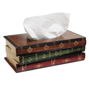 Vintage <b>Book</b> Design Tissue Box Cover Decorative Tissue Holder Perfect For Library <b>Study</b> Room Office And Home Use From India - Product Image 1