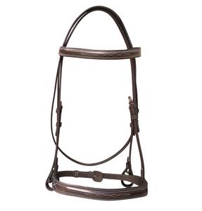 Bridon en cuir de haute qualité avec surpiqûres décoratives, réglable, style anglais, pour l'équitation, l'entraînement et la compétition FAB - Product Image 3