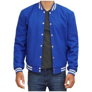 High Quality Royal Blue Wool Blend Chenille Embroidery Baseball Letterman Bomber <b>Jacket</b> Customizable OEM 4XL <b>Winter</b> Collection - Product Image 4
