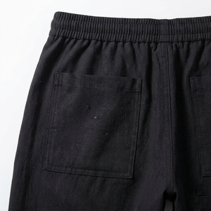 Pantalon de jogging décontracté pour homme, noir, taille élastique avec cordon de serrage, poches latérales, léger et respirant, collection printemps - Product Image 4